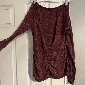 Maroon open back long sleeve